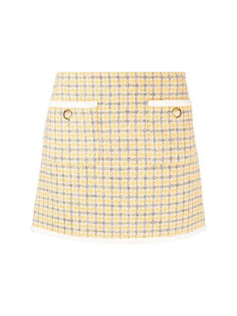 bouclé check-pattern miniskirt