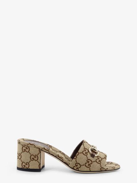 GUCCI Gucci Gg Fabric Sandals With Metal Horsebit