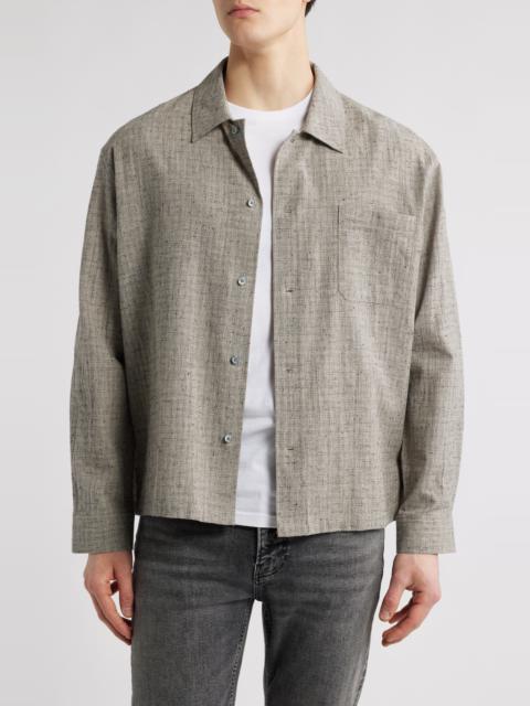 FRAME FRAME Textured Cotton & Linen Button-Up Shirt in Beige Multi at Nordstrom