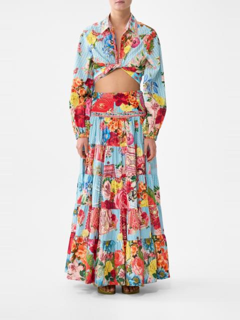 CAMILLA CROPPED WRAP SHIRT