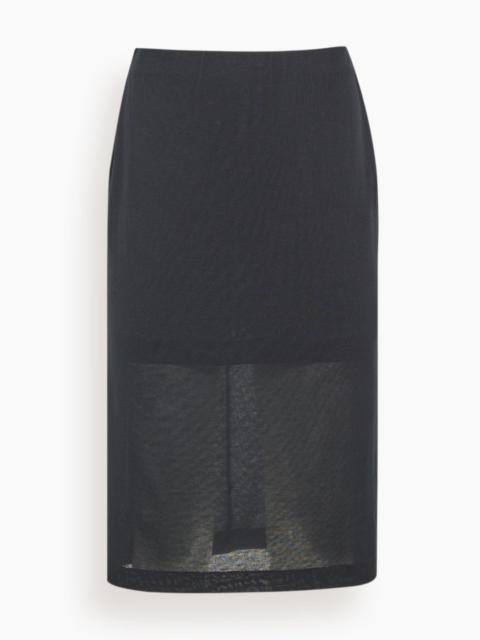 BITE Studios Moon Sheer Organic Cotton Crepe Skirt in Black