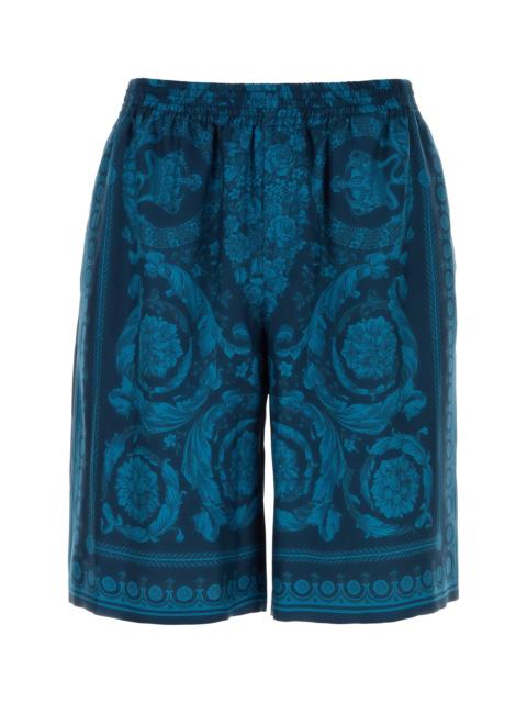 VERSACE Printed silk bermuda shorts