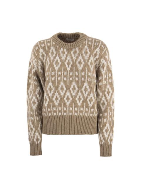 Brunello Cucinelli Brunello Cucinelli Wobeige Wool Patterned Sweater