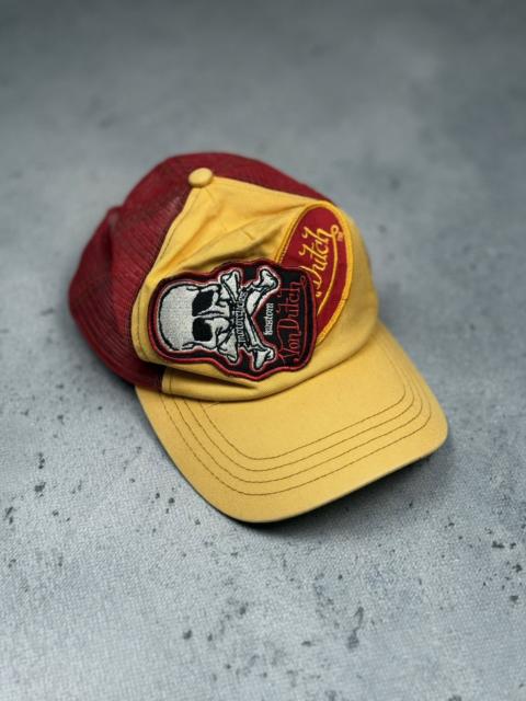 Other Designers Vintage Von Dutch Skull Patch Red Yellow Mesh Trucker Cap