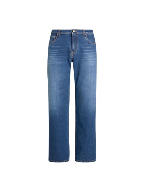 Etro Pegaso-embroidered jeans