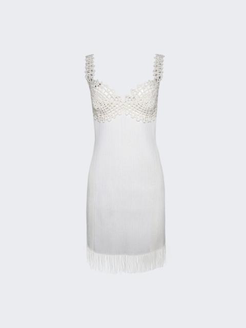 Proenza Schouler Rib Knit Lace Dress Optic White