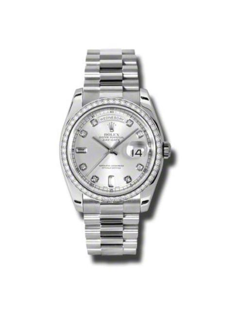ROLEX Rolex Day-Date Silver Dial Platinum President Automatic Ladies Watch 118346SDP