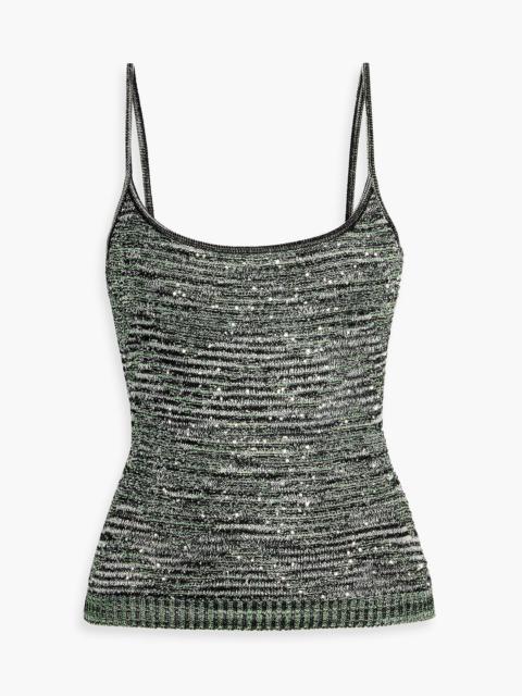 Missoni Sequin-embellished metallic crochet-knit camisole
