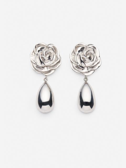 MAGDA BUTRYM Rose teardrop earrings in silver