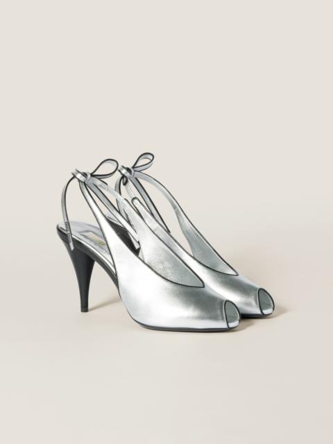 Mordoré nappa leather slingbacks