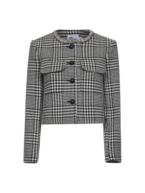 houndstooth-pattern jacket