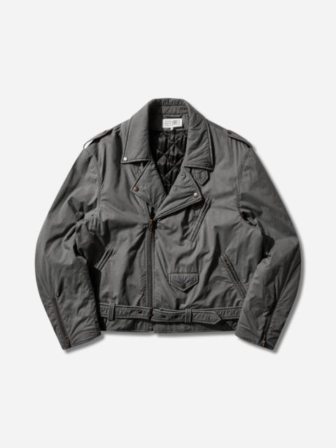 MM6 Maison Margiela Men's Cotton-Viscose Biker Jacket Anthracite