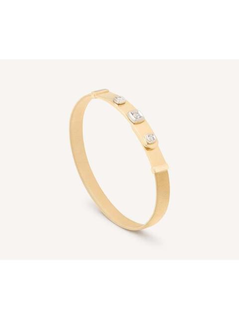 Other Designers Marco Bicego 18K Yellow Gold Coil and Diamonds Large Bangle Bracelet SG44_B_YW_M5