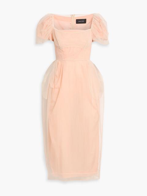 Simone Rocha Layered crepe and tulle midi dress