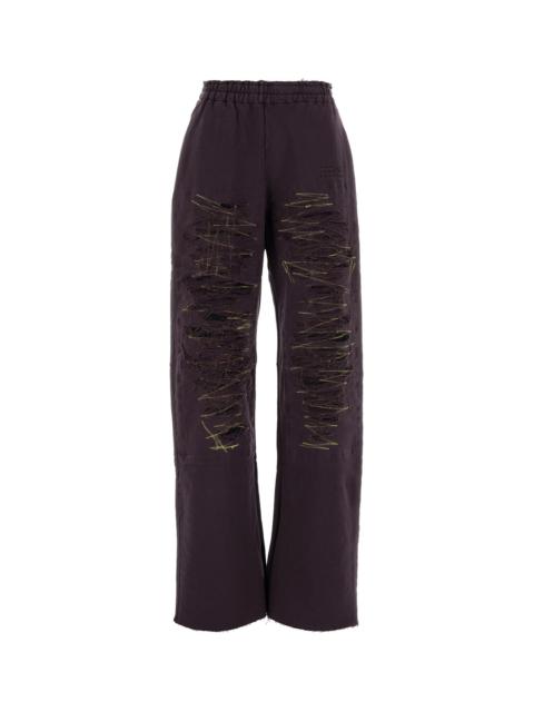 MM6 Maison Margiela Aubergine cotton joggers