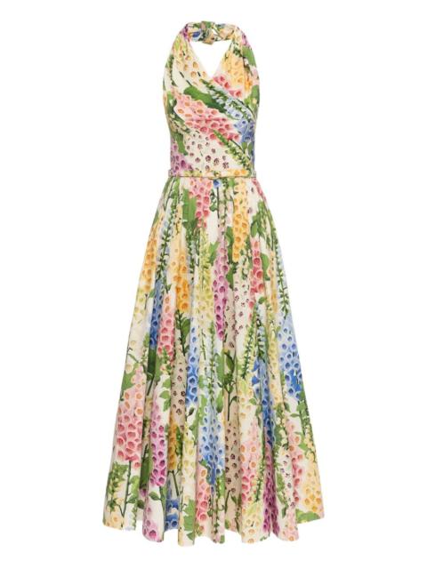 Oscar de la Renta CRYSTAL GRID ORCHID COCKTAIL DRESS - 25RE619TUL_GOL