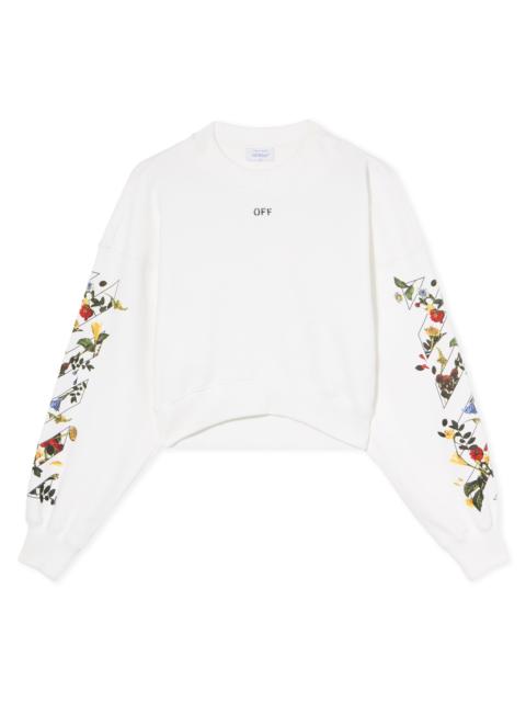 Off-White Arrow Flowers Crop Crew Logo Sweatshirt