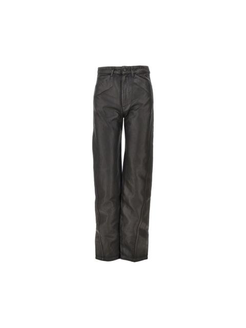 Lemaire Lemaire Coated Denim Twisted Pants Brown