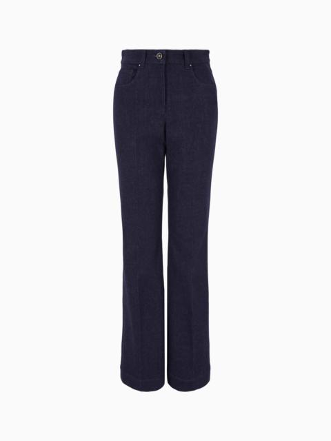 GIORGIO ARMANI Denim Collection stretch cotton denim five-pocket flared trousers