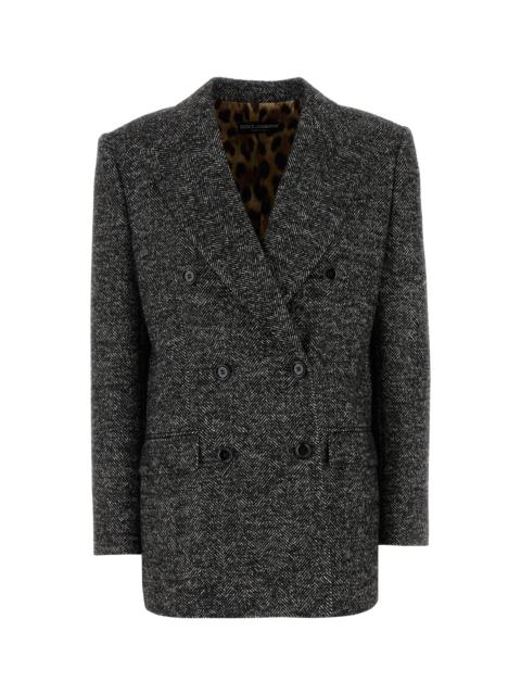 Dolce & Gabbana Embroidered wool blend blazer