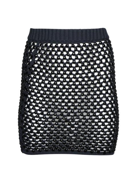 crystal-embellished mesh skirt