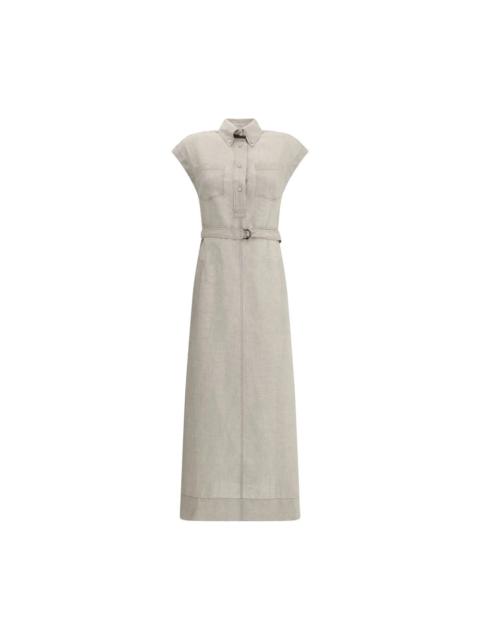 SOPHISTICATED LINEN DRESS WITH CLASSIC COLLAR
