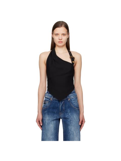 VERSACE JEANS COUTURE Black Baroque Buckle Tank Top