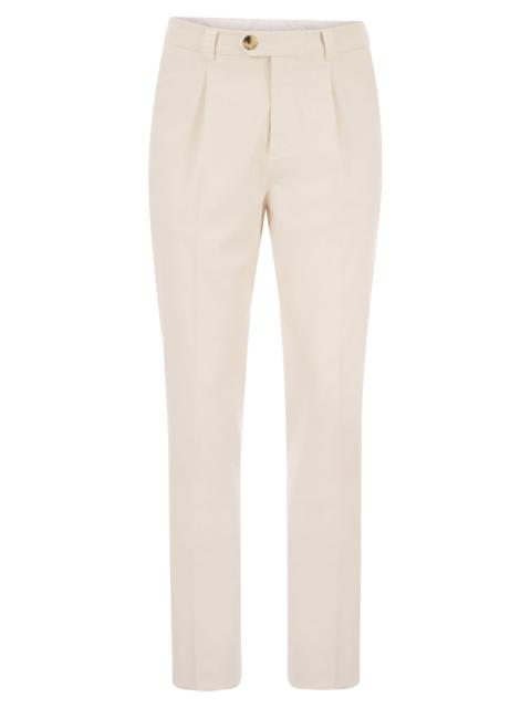 Brunello Cucinelli Men Cotton-Blend Trousers With Darts