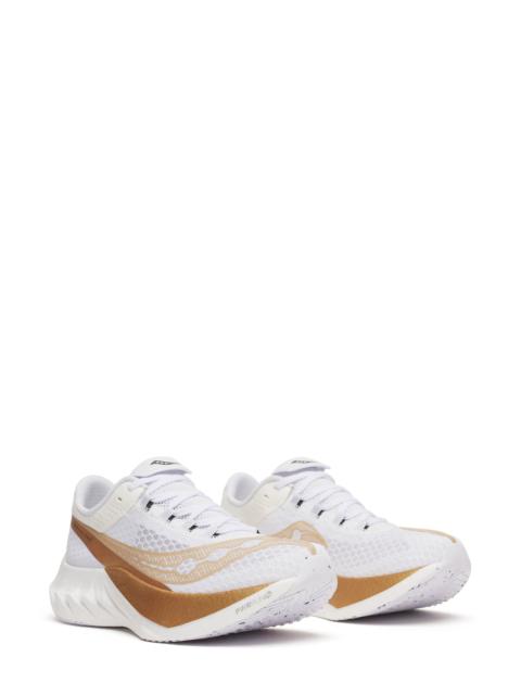 Saucony Saucony Endorphin Pro 4 Racing Shoe in White/Gold at Nordstrom