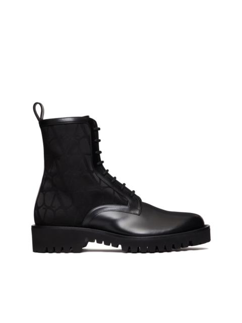 Toile Iconographe leather combat boots