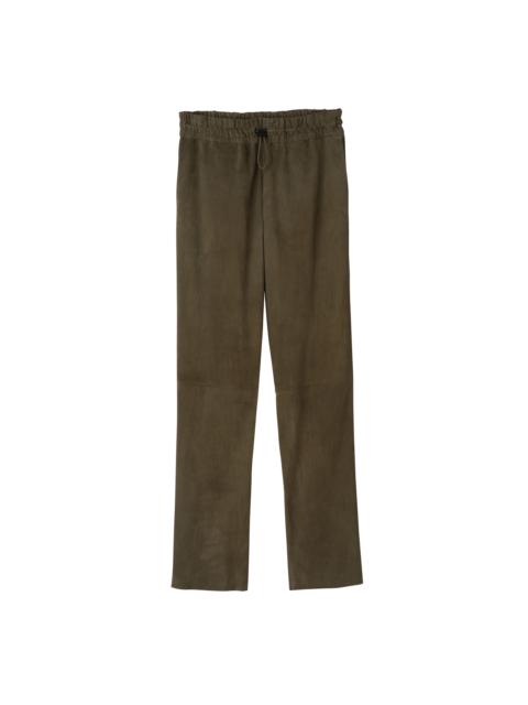 Longchamp Leather straight pants Khaki - Leather