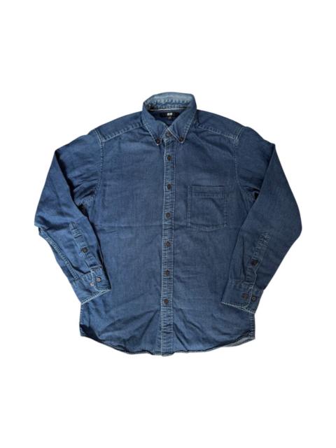 Other Designers UNIQLO INDIGO BLUE DENIM BUTTON UP SHIRT