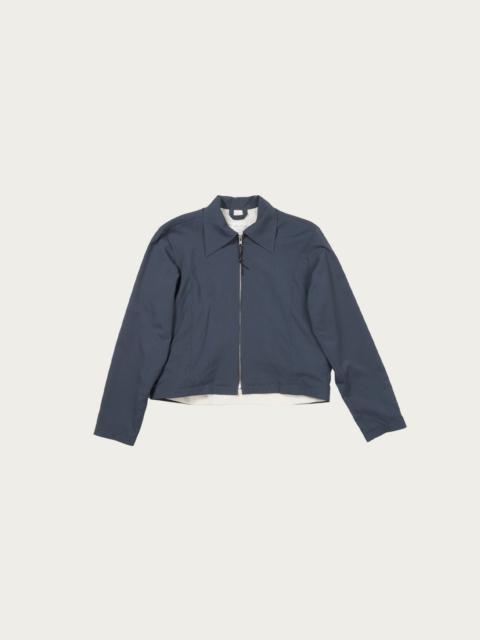 CAMIEL FORTGENS Fitted Zip Jacket - Petrol Light Wool