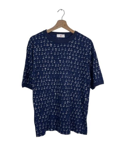 Other Designers 45RPM ALL OVER PRINT NAVY MARINE PATTERN RINGER