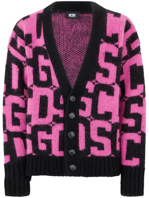 monogram-pattern cardigan