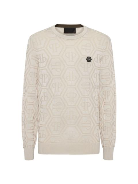 PHILIPP PLEIN jacquard-logo sweater