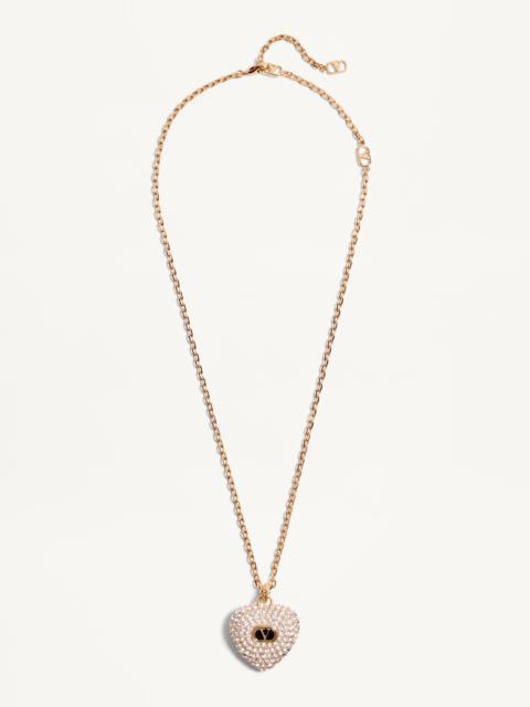 Valentino COEUR ROYAL NECKLACE IN METAL, ENAMEL AND SWAROVSKI® CRYSTALS