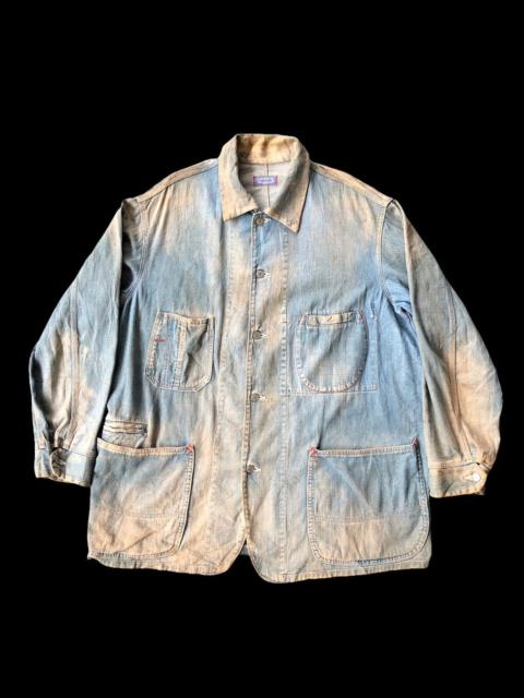 Carhartt 🏴󠁧󠁢󠁥󠁮󠁧󠁿 60s Repro Indigo Patina Distress Denim Jacket