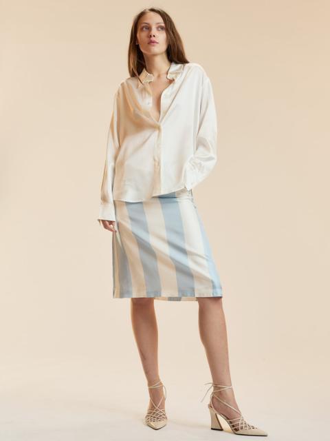 CYNTHIA ROWLEY Stripe Collectible Silk Skirt