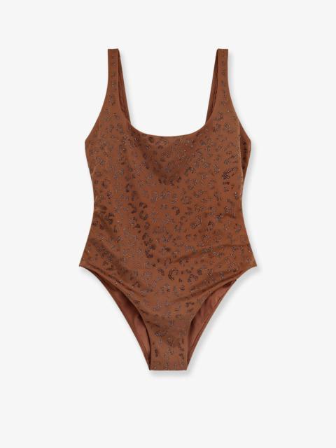 MC2 SAINT BARTH - Mc2 Saint Barth Lora Shiny Strass Leopard One-Piece Swimsuit