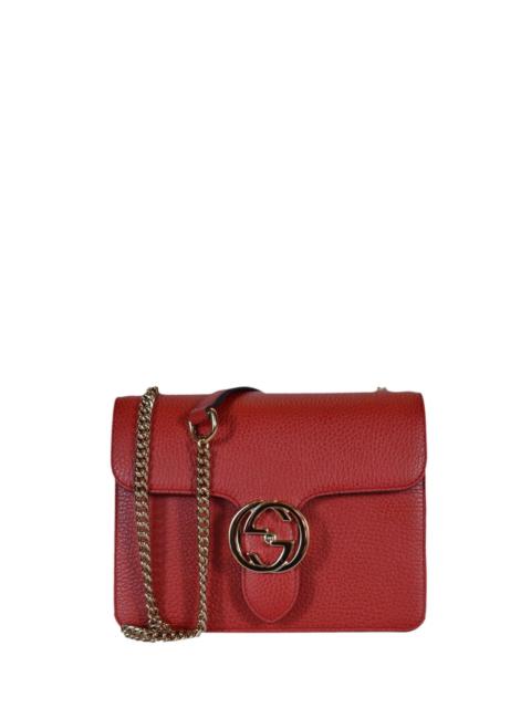 GUCCI Interlocking shoulder bag GG Red Leather