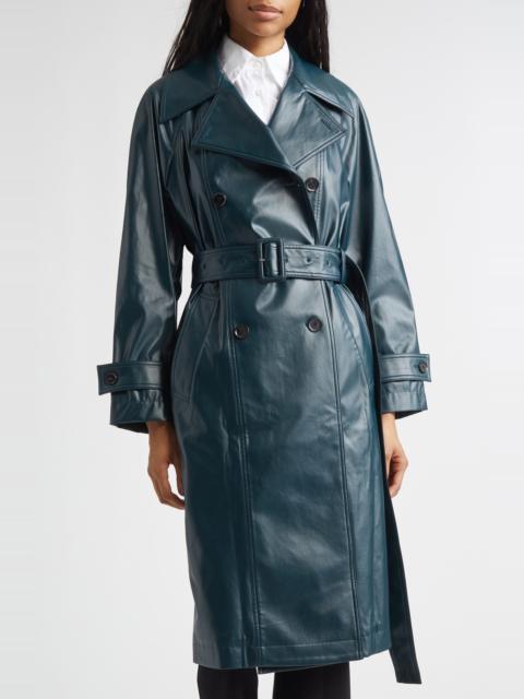 Proenza Schouler Proenza Schouler Benedetta Coated Cotton Trench Coat in Bottle Green at Nordstrom