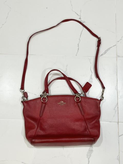 COACH Coach Small Kelsey Satchel Red Pebbled Bags