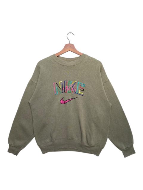 Vintage 90s Nike Sweatshirt Spellout Multicolour Embroidery