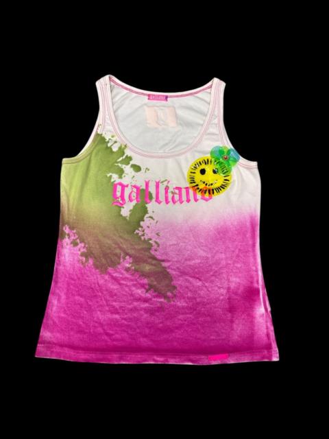 John Galliano JOHN GALLIANO SMILEY TIE DYE PRINT SLEEVELESS SHIRT