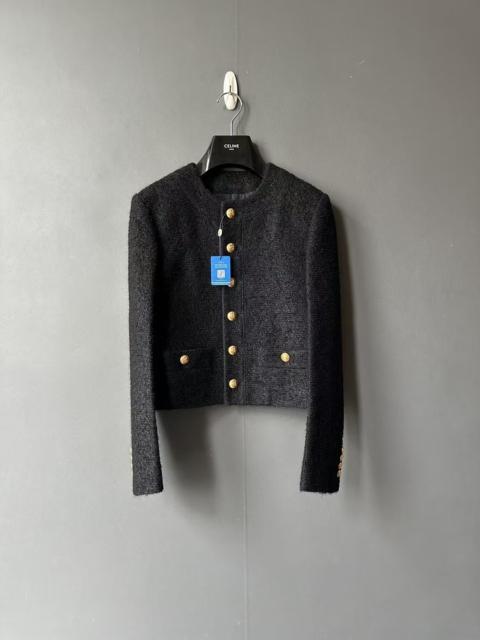 CELINE Celine black and gold mohair tweed coat