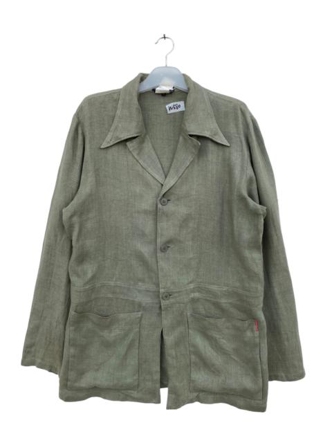 Other Designers Agnes B. - Agnes B Homme Linen Worker Jacket With Minor Boro Stitch