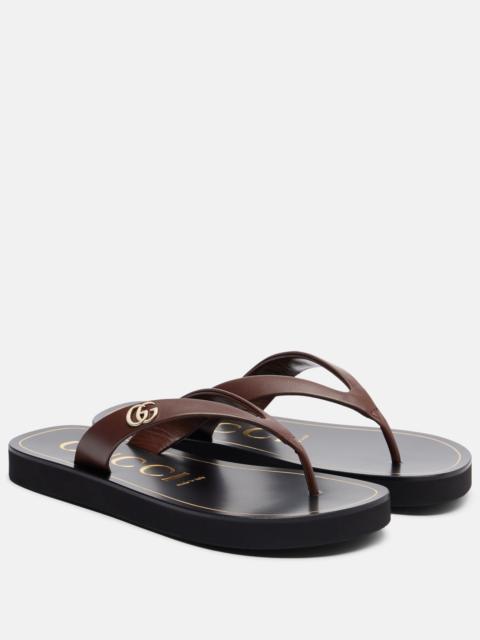 GUCCI Mila Double G leather thong sandals