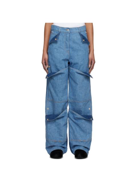 KENZO Blue  Paris Multipocket Cargo Jeans