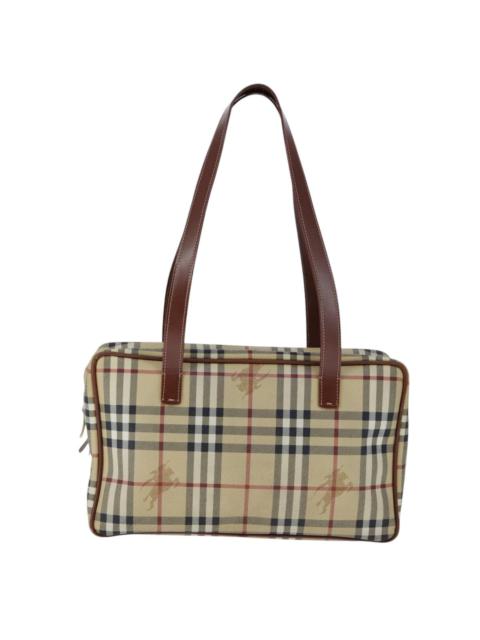 Burberry Burberry Nova Check Hand Bag Pvc Leather Beige